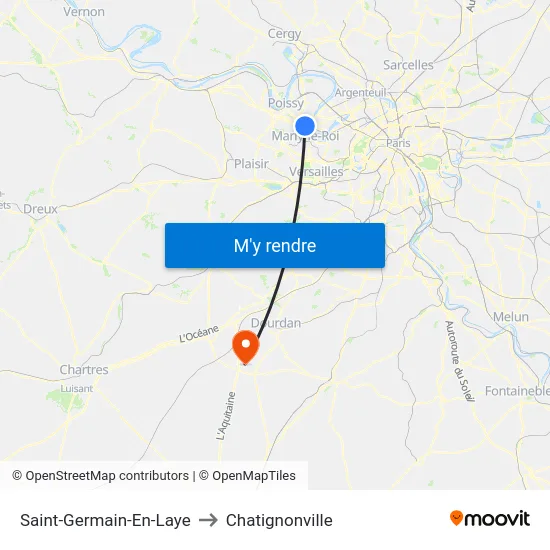 Saint-Germain-En-Laye to Chatignonville map
