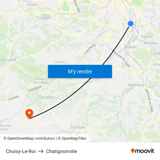 Choisy-Le-Roi to Chatignonville map