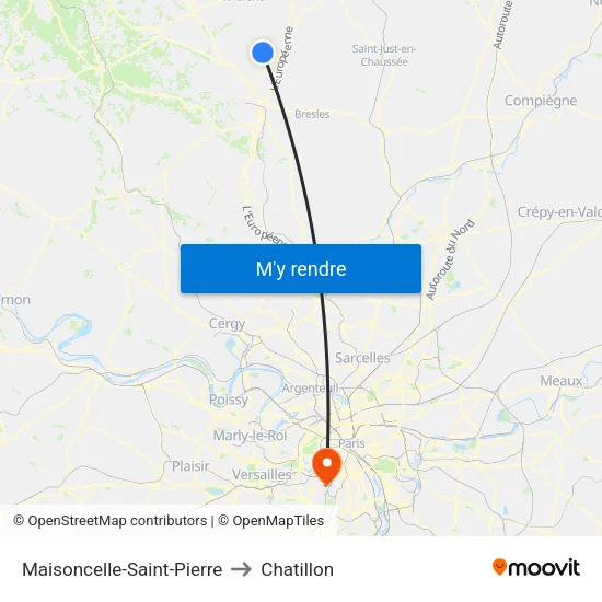 Maisoncelle-Saint-Pierre to Chatillon map
