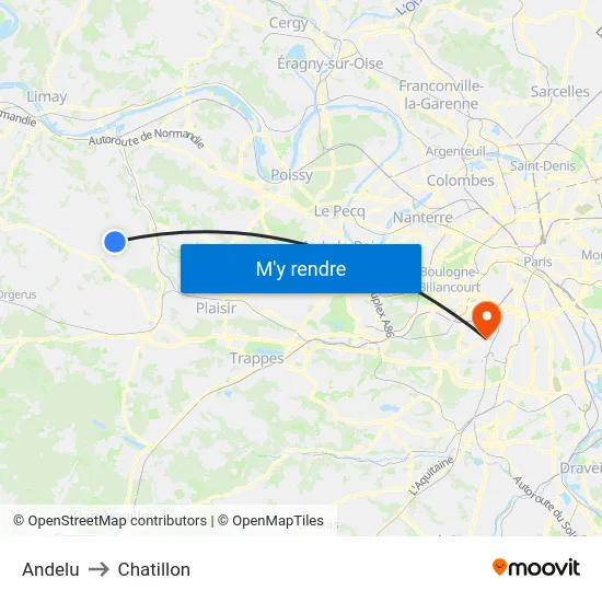 Andelu to Chatillon map