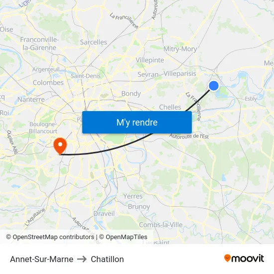 Annet-Sur-Marne to Chatillon map