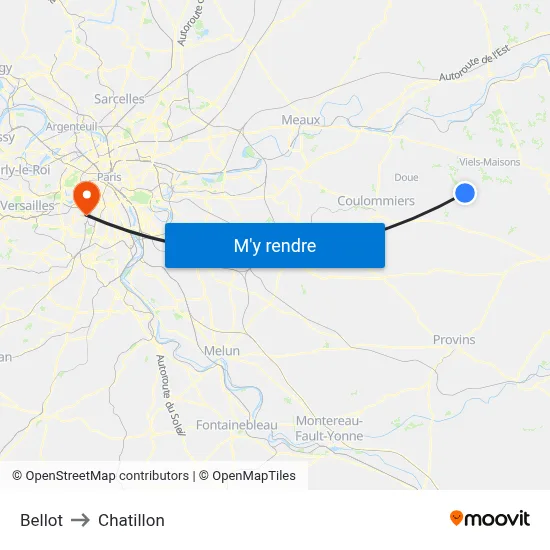 Bellot to Chatillon map