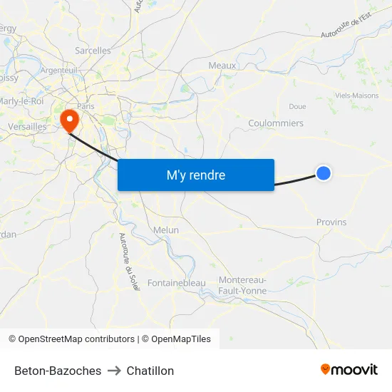 Beton-Bazoches to Chatillon map