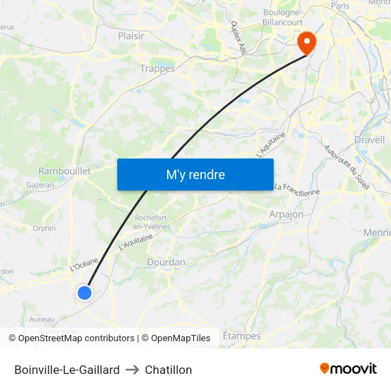 Boinville-Le-Gaillard to Chatillon map