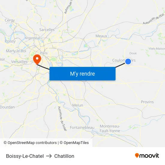 Boissy-Le-Chatel to Chatillon map