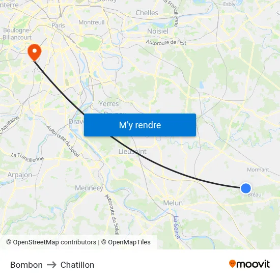 Bombon to Chatillon map