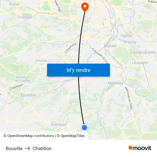 Bouville to Chatillon map