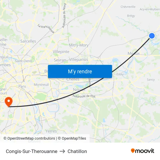 Congis-Sur-Therouanne to Chatillon map
