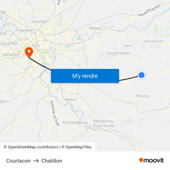Courtacon to Chatillon map