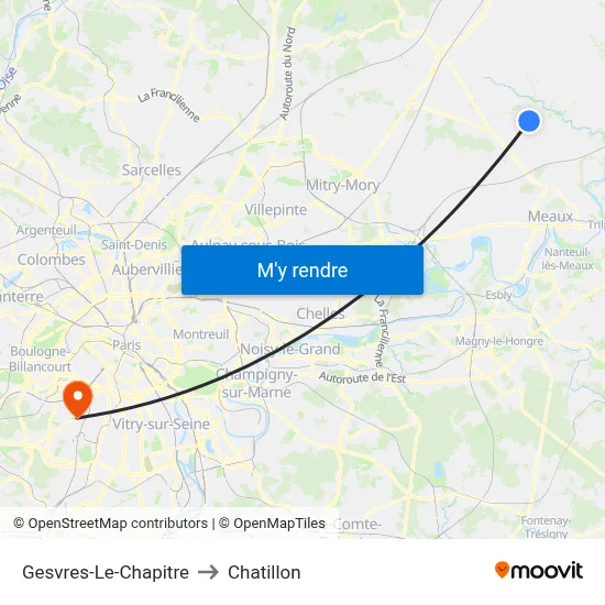 Gesvres-Le-Chapitre to Chatillon map