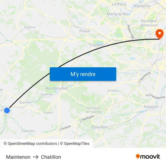 Maintenon to Chatillon map