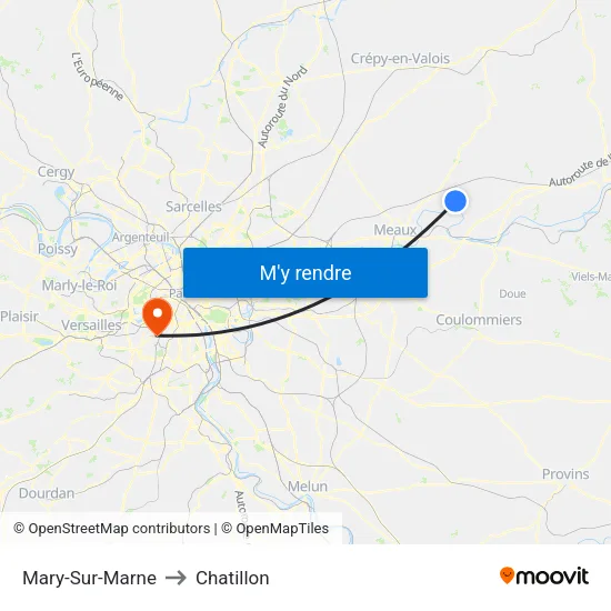 Mary-Sur-Marne to Chatillon map