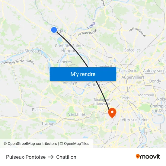 Puiseux-Pontoise to Chatillon map
