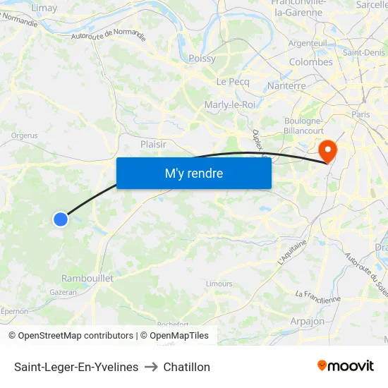 Saint-Leger-En-Yvelines to Chatillon map