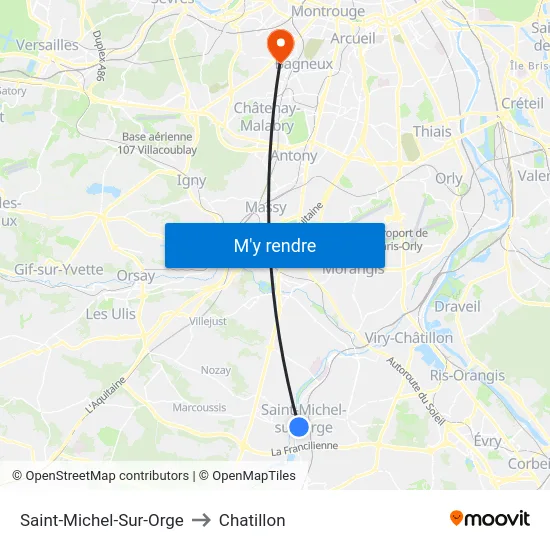 Saint-Michel-Sur-Orge to Chatillon map