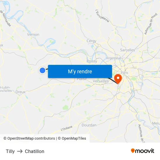 Tilly to Chatillon map