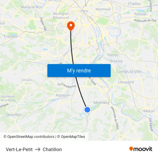 Vert-Le-Petit to Chatillon map