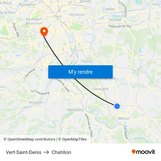Vert-Saint-Denis to Chatillon map