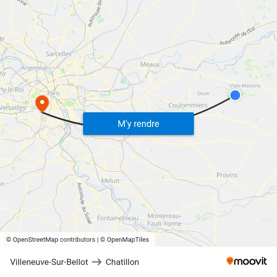 Villeneuve-Sur-Bellot to Chatillon map