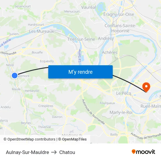 Aulnay-Sur-Mauldre to Chatou map