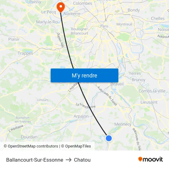 Ballancourt-Sur-Essonne to Chatou map