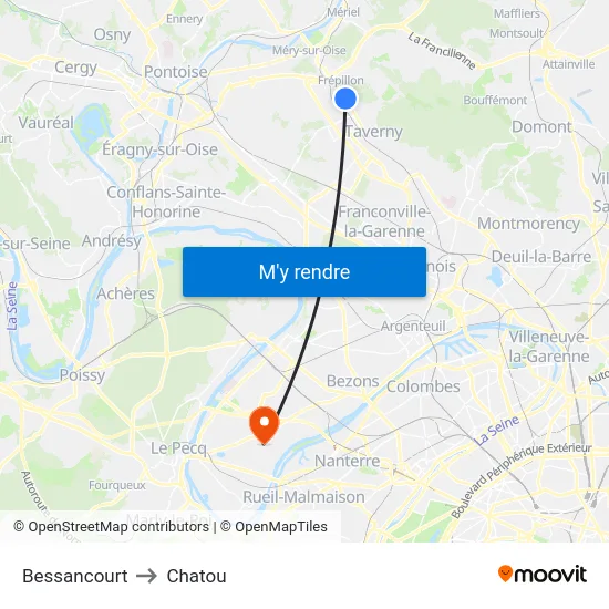 Bessancourt to Chatou map