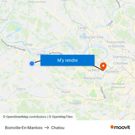 Boinville-En-Mantois to Chatou map