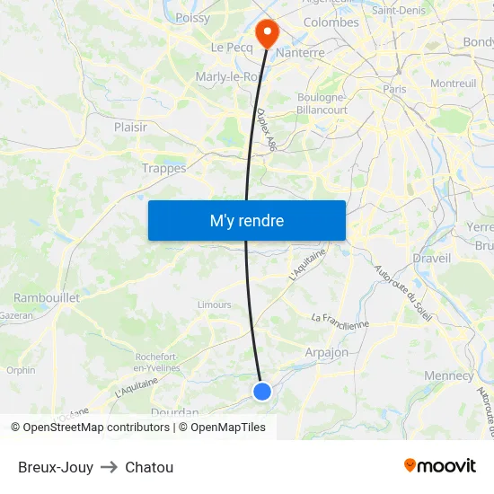Breux-Jouy to Chatou map