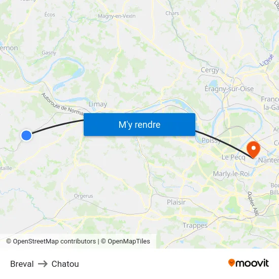 Breval to Chatou map