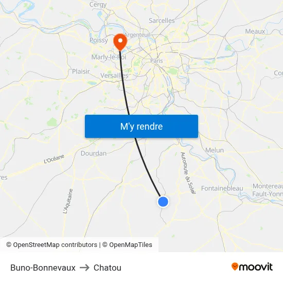 Buno-Bonnevaux to Chatou map