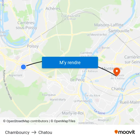 Chambourcy to Chatou map