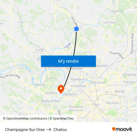 Champagne-Sur-Oise to Chatou map
