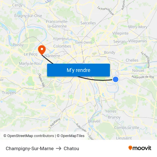 Champigny-Sur-Marne to Chatou map