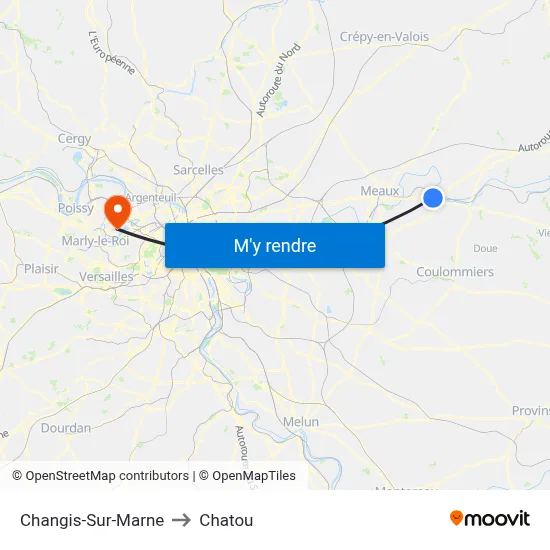 Changis-Sur-Marne to Chatou map