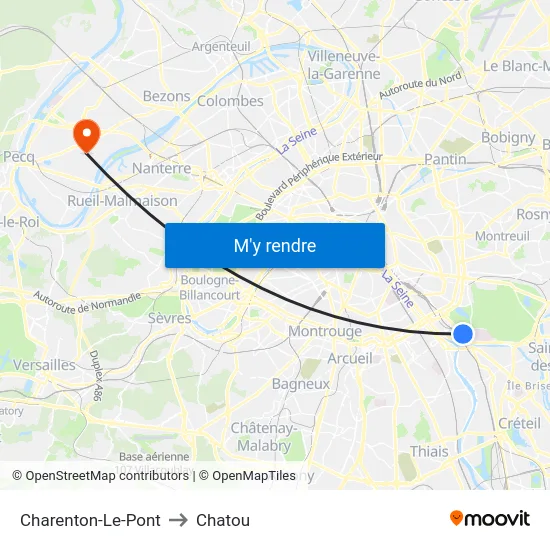 Charenton-Le-Pont to Chatou map