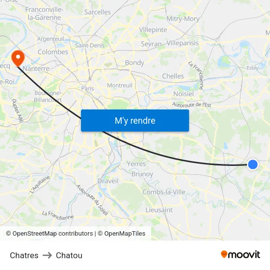 Chatres to Chatou map