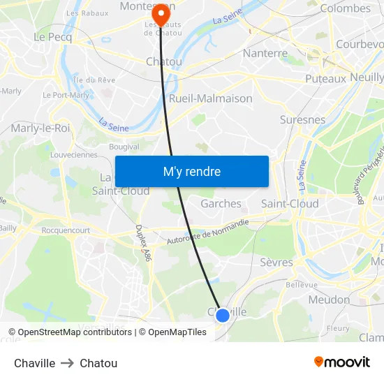 Chaville to Chatou map