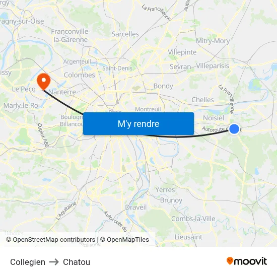 Collegien to Chatou map