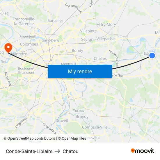 Conde-Sainte-Libiaire to Chatou map