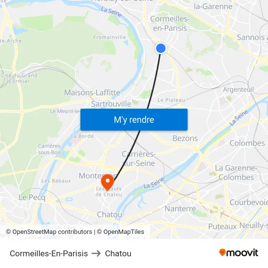 Cormeilles-En-Parisis to Chatou map