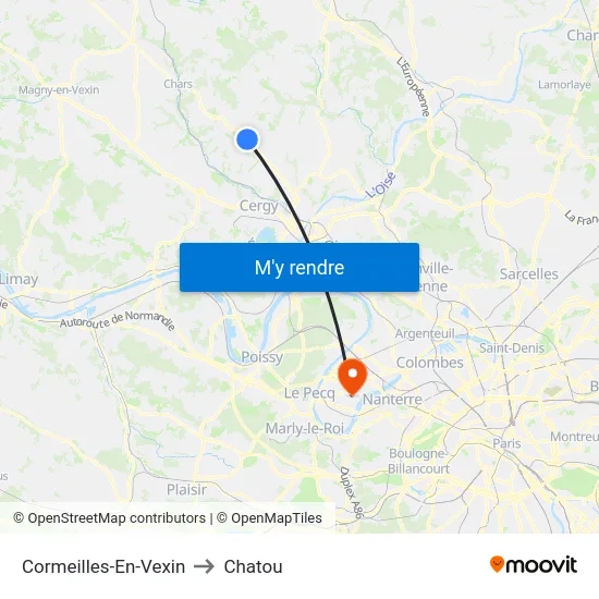 Cormeilles-En-Vexin to Chatou map