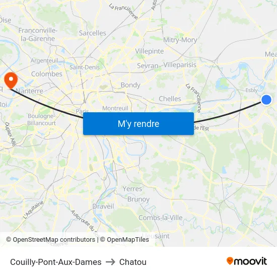 Couilly-Pont-Aux-Dames to Chatou map