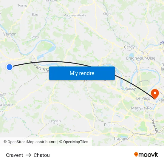 Cravent to Chatou map