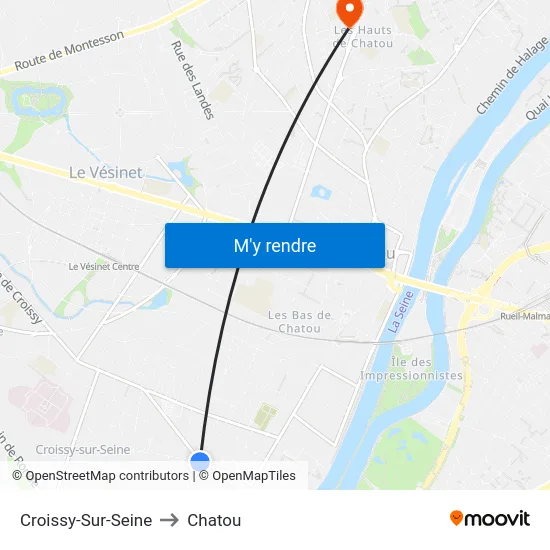 Croissy-Sur-Seine to Chatou map