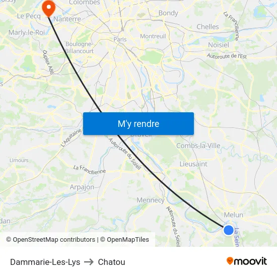 Dammarie-Les-Lys to Chatou map