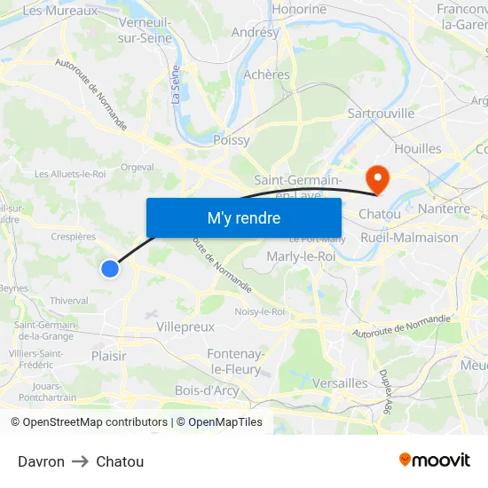 Davron to Chatou map