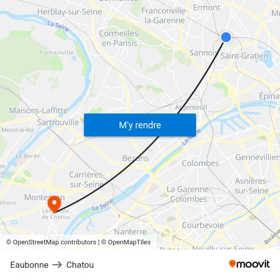 Eaubonne to Chatou map