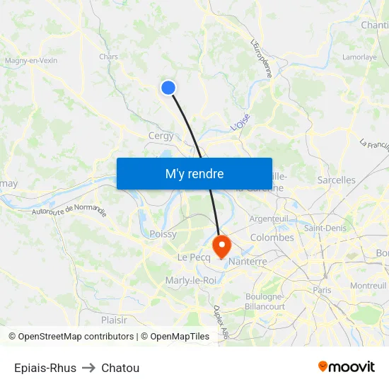 Epiais-Rhus to Chatou map