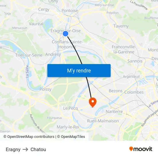 Eragny to Chatou map