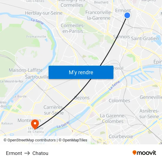 Ermont to Chatou map